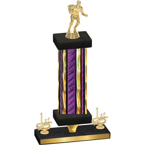 Premium Single Purple Glacier First Place Rugby Trophy