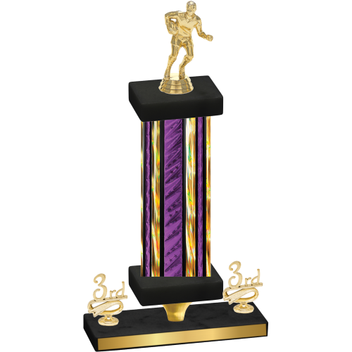 Premium Single Purple Glacier Third Place Rugby Trophy