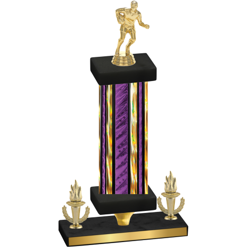 Premium Single Purple Glacier Victory Rugby Trophy