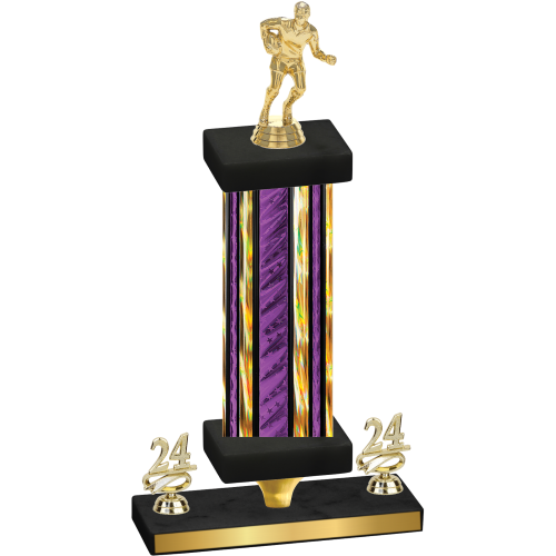 Premium Single Purple Glacier Year Rugby Trophy