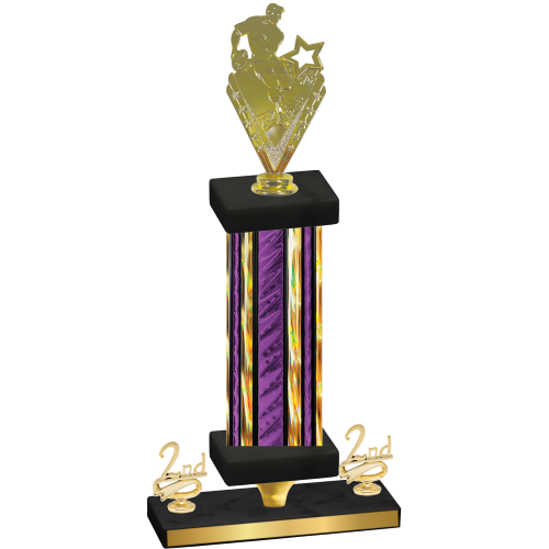 Premium Single Purple Glacier Second Place Rugby Trophy