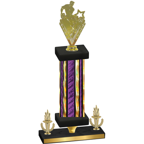 Premium Single Purple Glacier Victory Rugby Trophy