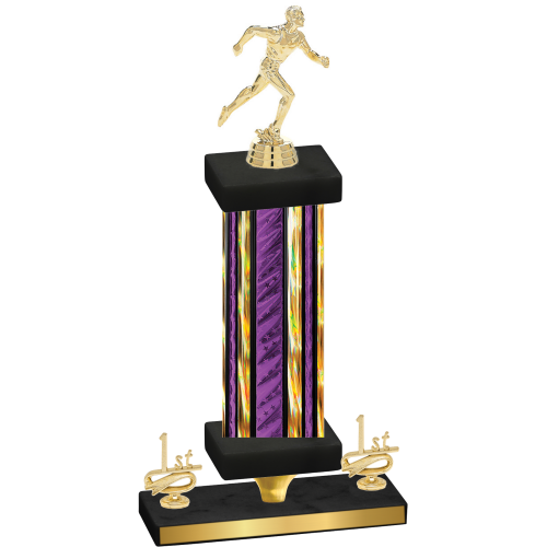 Premium Single Purple Glacier First Place Running Trophy