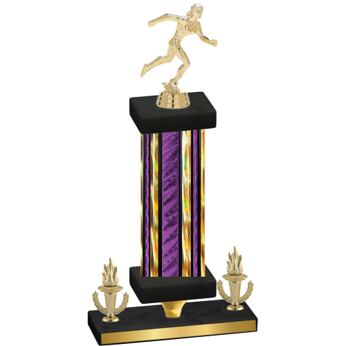 Premium Single Purple Glacier Victory Running Trophy