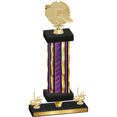 Premium Single Purple Glacier First Place Running Trophy