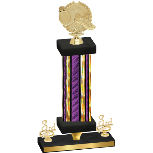 Premium Single Purple Glacier Third Place Running Trophy