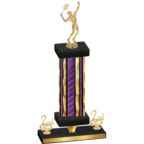 Premium Single Purple Glacier Second Place Tennis Trophy