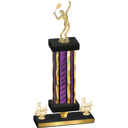 Premium Single Purple Glacier Third Place Tennis Trophy