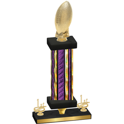 Premium Single Purple Glacier First Place Football Trophy