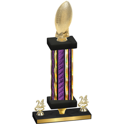 Premium Single Purple Glacier Year Football Trophy