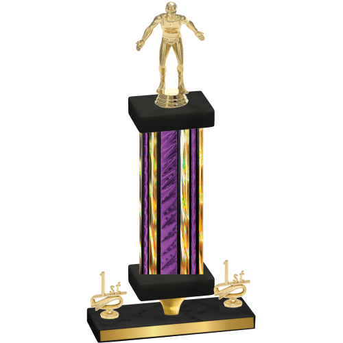 Premium Single Purple Glacier First Place Wrestling Trophy