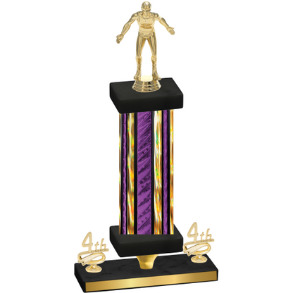 Premium Single Purple Glacier Fourth Place Wrestling Trophy