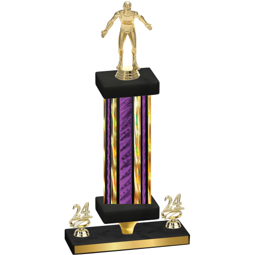 Premium Single Purple Glacier Year Wrestling Trophy