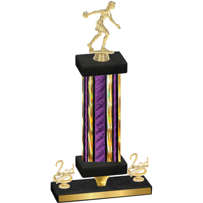 Premium Single Purple Glacier Second Place Bowling Trophy