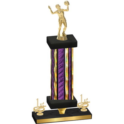 Premium Single Purple Glacier First Place Volleyball Trophy