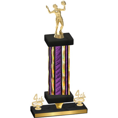 Premium Single Purple Glacier Fourth Place Volleyball Trophy