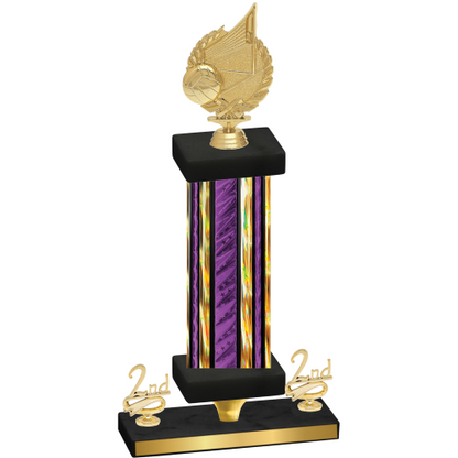 Premium Single Purple Glacier Second Place Volleyball Trophy