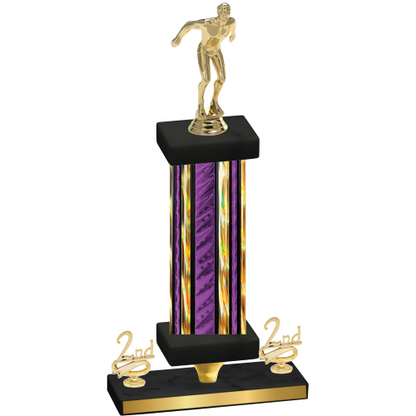 Premium Single Purple Glacier Second Place Swimming Trophy