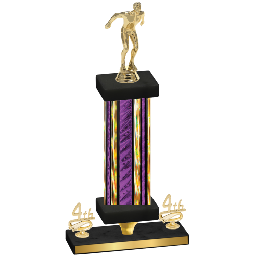 Premium Single Purple Glacier Fourth Place Swimming Trophy