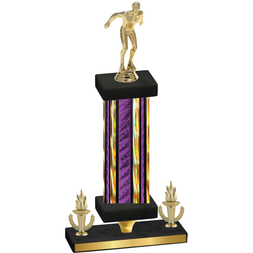 Premium Single Purple Glacier Victory Swimming Trophy