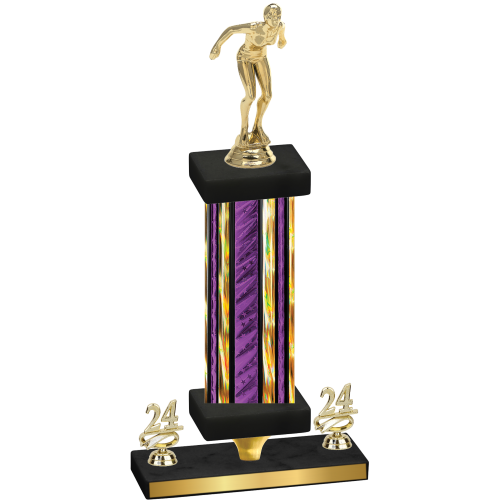 Premium Single Purple Glacier Year Tennis Trophy