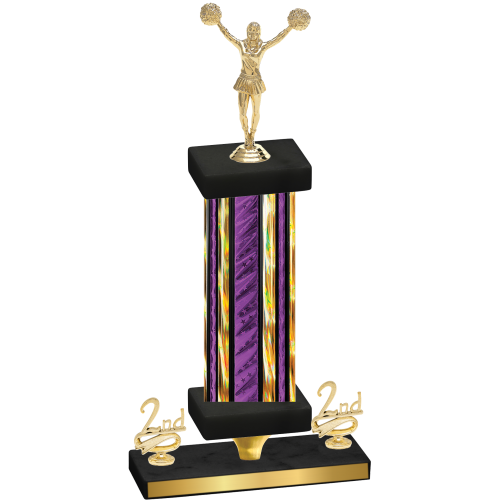 Premium Single Purple Glacier Second Place Cheerleading Trophy