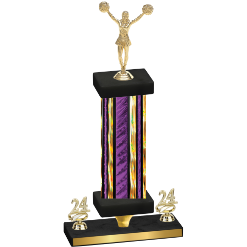 Premium Single Purple Glacier Year Cheerleading Trophy