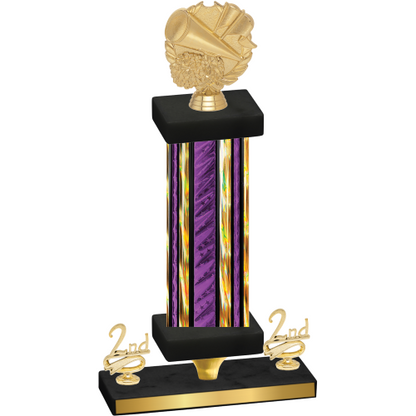 Premium Single Purple Glacier Second Place Cheerleading Trophy