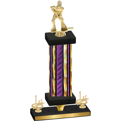 Premium Single Purple Glacier First Place Hockey Trophy