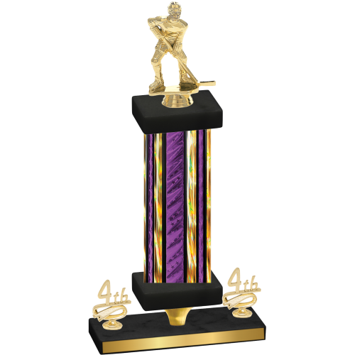 Premium Single Purple Glacier Fourth Place Hockey Trophy