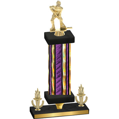 Premium Single Purple Glacier Victory Hockey Trophy