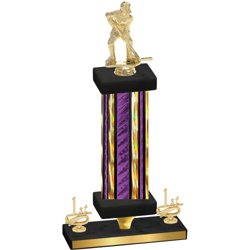 Premium Single Purple Glacier First Place Hockey Trophy