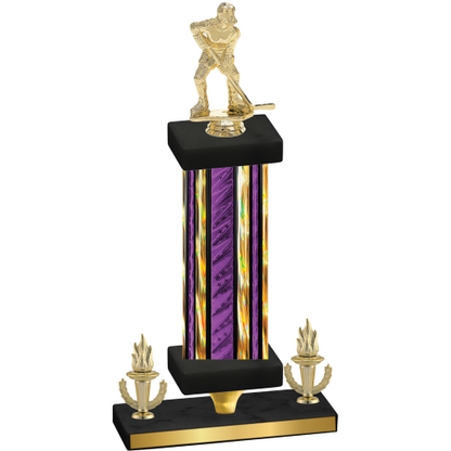 Premium Single Purple Glacier Victory Hockey Trophy