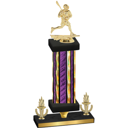 Premium Single Purple Glacier Victory Lacrosse Trophy