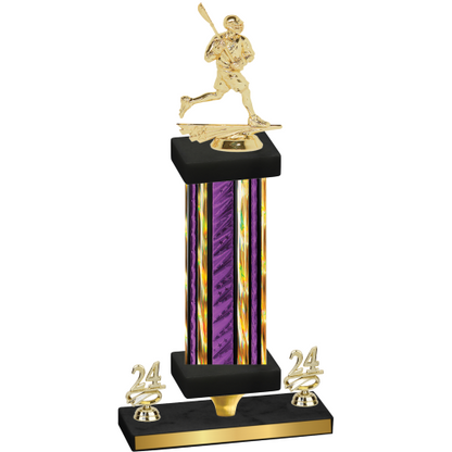 Premium Single Purple Glacier Year Lacrosse Trophy