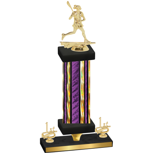 Premium Single Purple Glacier First Place Lacrosse Trophy