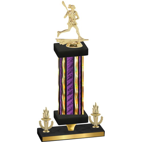 Premium Single Purple Glacier Victory Lacrosse Trophy