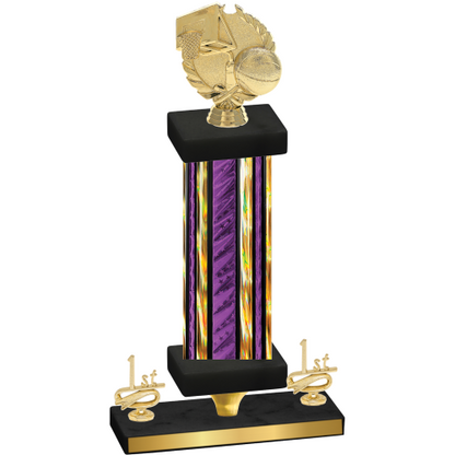 Premium Single Purple Glacier First Place Basketball Trophy