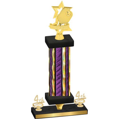 Premium Single Purple Glacier Fourth Place Pickleball Trophy