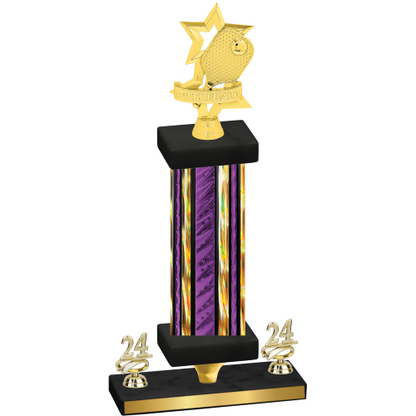 Premium Single Purple Glacier Year Pickleball Trophy