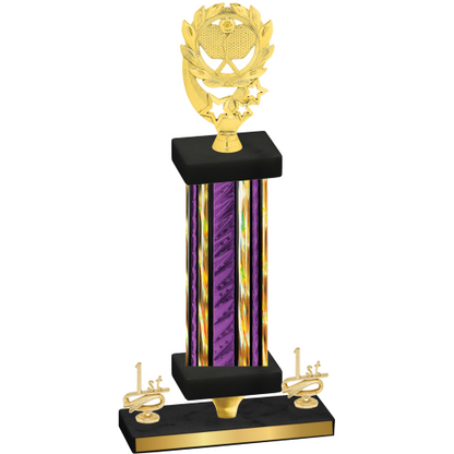 Premium Single Purple Glacier First Place Pickleball Trophy