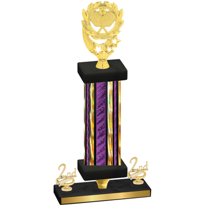 Premium Single Purple Glacier Second Place Pickleball Trophy