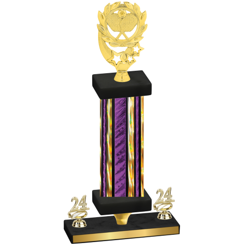 Premium Single Purple Glacier Year Pickleball Trophy