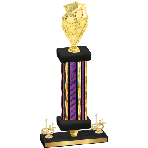 Premium Single Purple Glacier First Place Pickleball Trophy