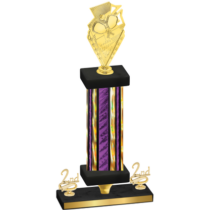 Premium Single Purple Glacier Second Place Pickleball Trophy