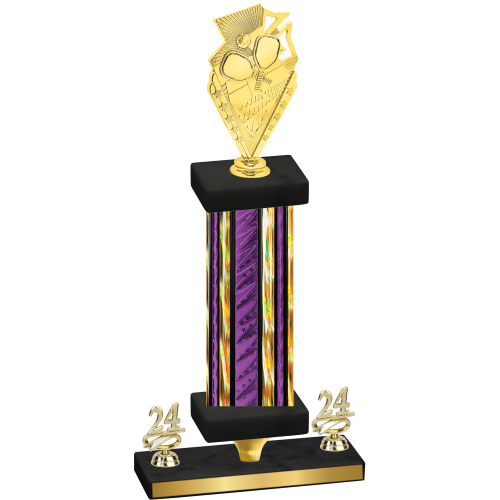 Premium Single Purple Glacier Year Pickleball Trophy