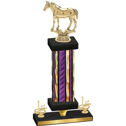 Premium Single Purple Glacier First Place Horses Trophy