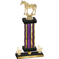 Premium Single Purple Glacier Third Place Horses Trophy