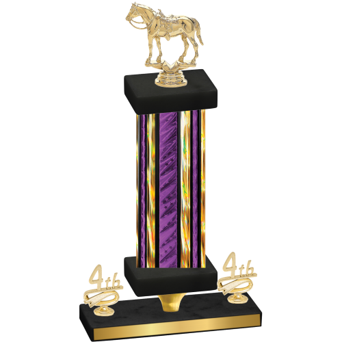 Premium Single Purple Glacier Fourth Place Horses Trophy