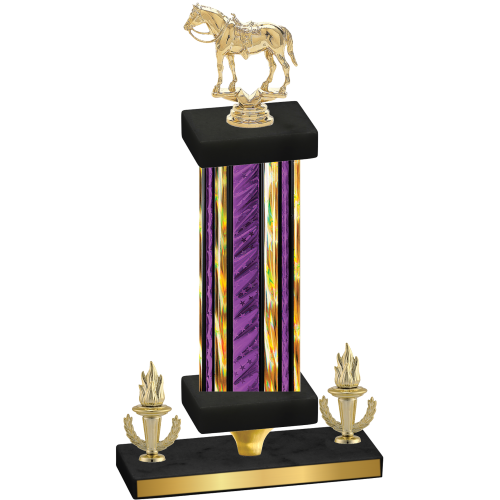 Premium Single Purple Glacier Victory Horses Trophy